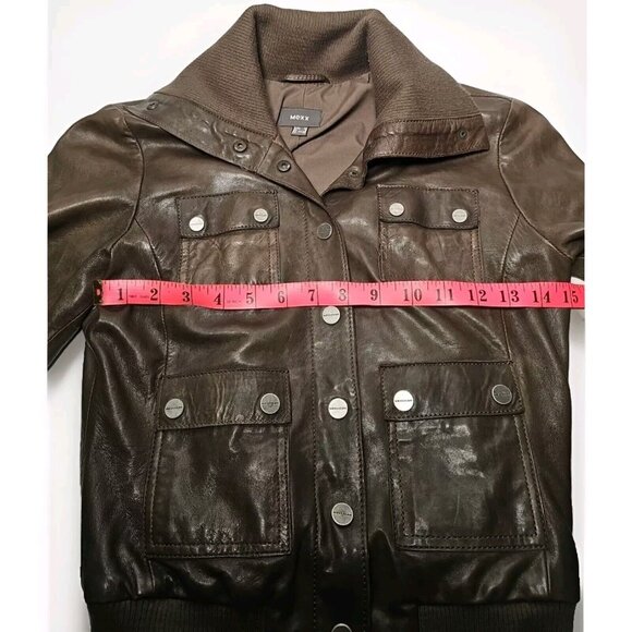 Women's Mexx Cropped Lambskin Leather Jacket size 32 - Picture 10 of 11